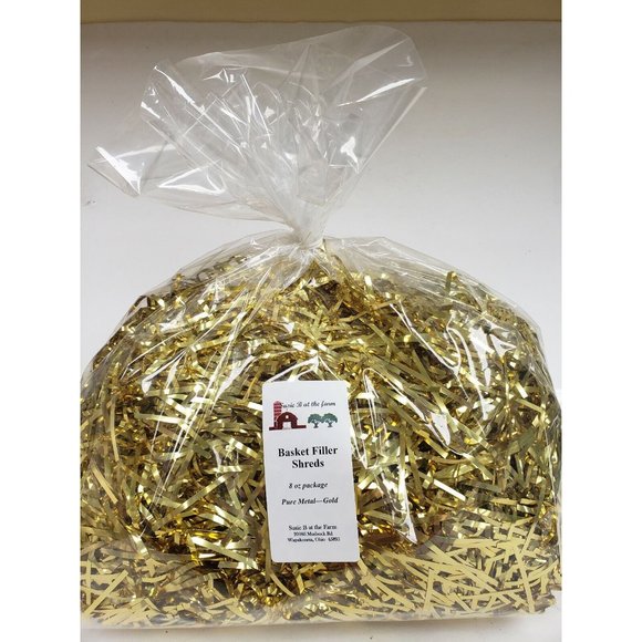 Gift Basket Shreds, 8 oz package, New old stock. Gold Metallic - Picture 1 of 1